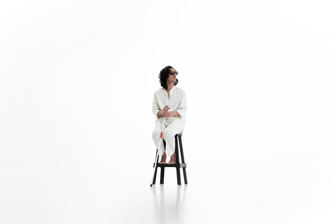 Portrait of a television presenter woman in a studio